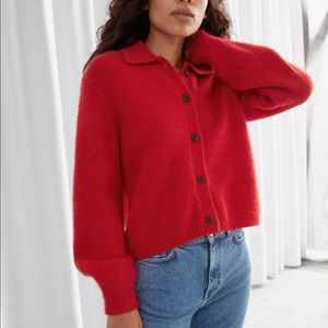 & Other Stories Wool Blend Button Cardigan